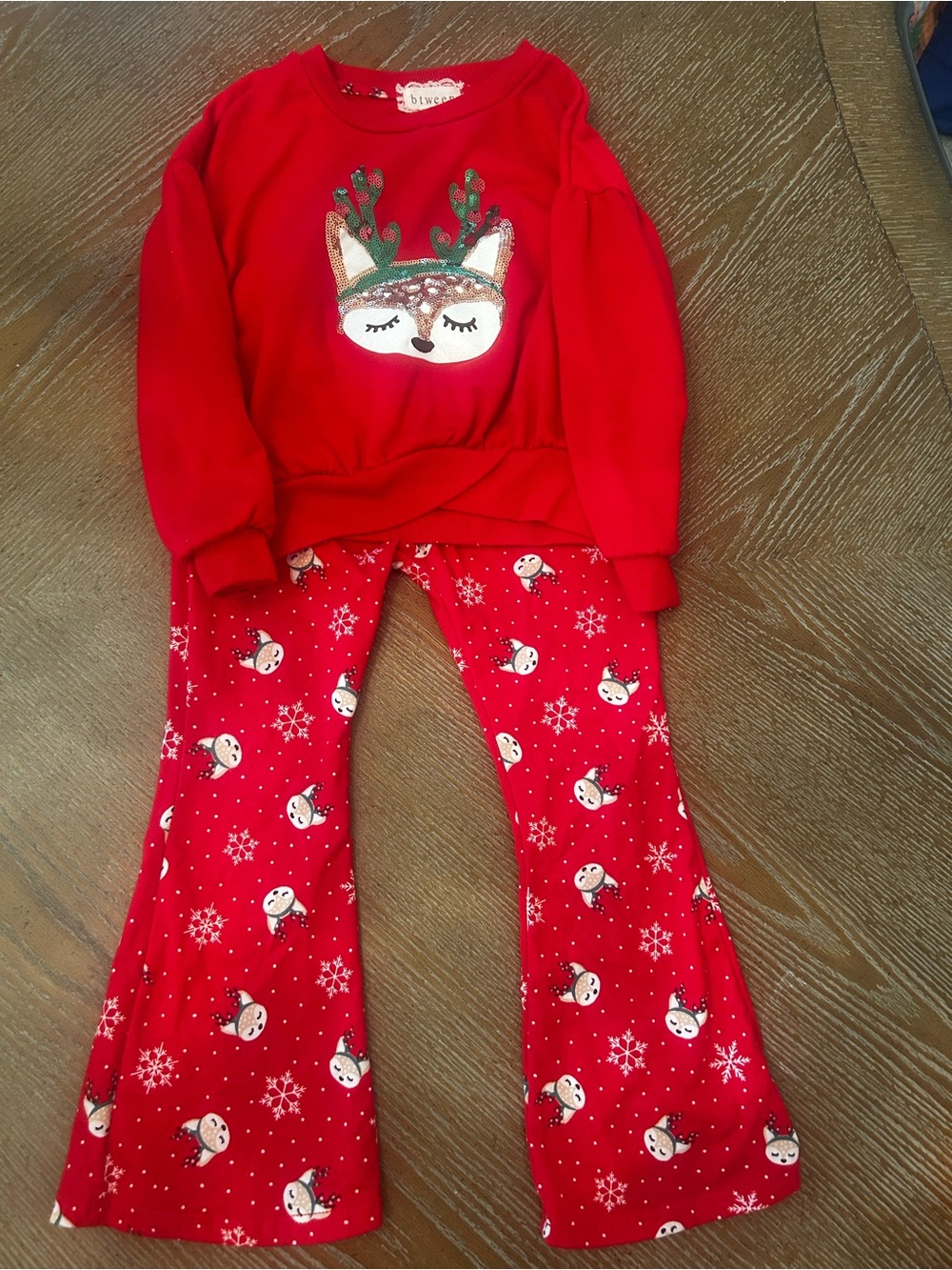 Kids Red Holiday Reindeer outfit